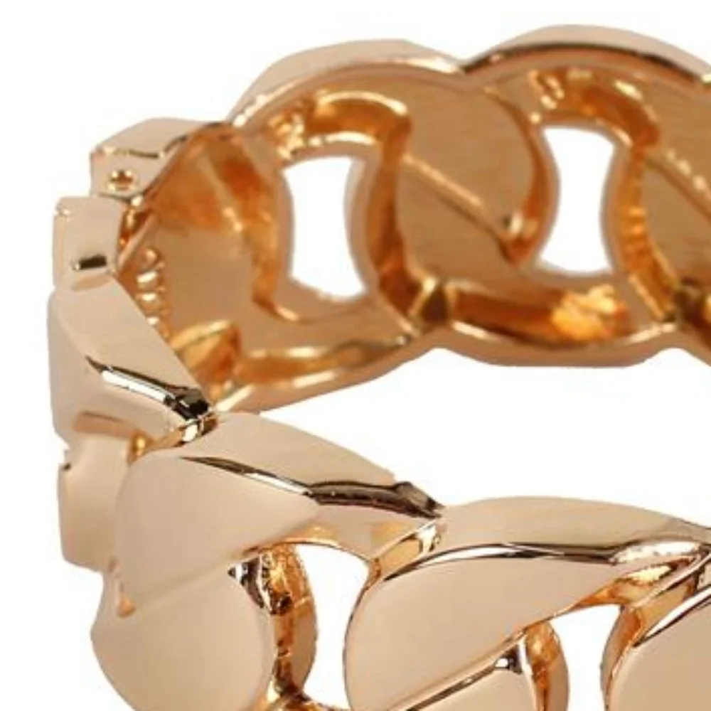 Gold Chunky Chain Link Bracelet Metal Bangle Thick Bold Statement Jewelry